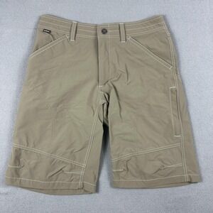 Kuhl Hiking Shorts Mens 32 Khaki Nylon Stretch Quick Dry Outdoor Utility Pockets